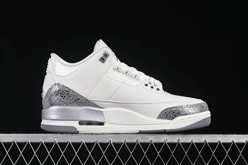 All categories Air Jordan Jordan series basketball shoes Air Jordan 3 Air Jordan 3 "Sail Metallic Silver" AJ3 Joe 3 Metallic Silver CK9246-100